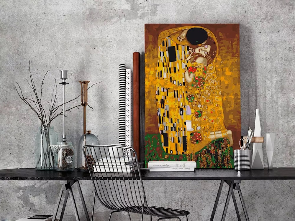 Obraz do malowania po numerach Pocałunek Gustav Klimt 60x40 cm  - zdjęcie 2