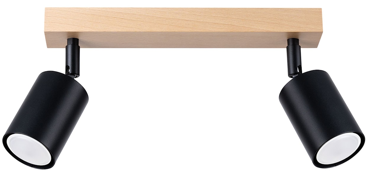Plafon Apriva 46x20 cm x2 czarny/naturalny 