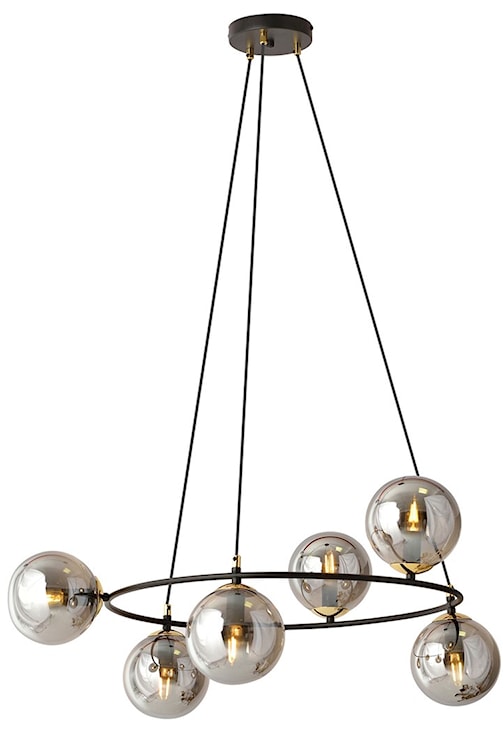Lampa wisząca Azura czarna z grafitowymi kloszami x6  - zdjęcie 4