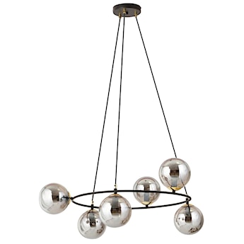 Lampa wisząca Azura czarna z grafitowymi kloszami x6