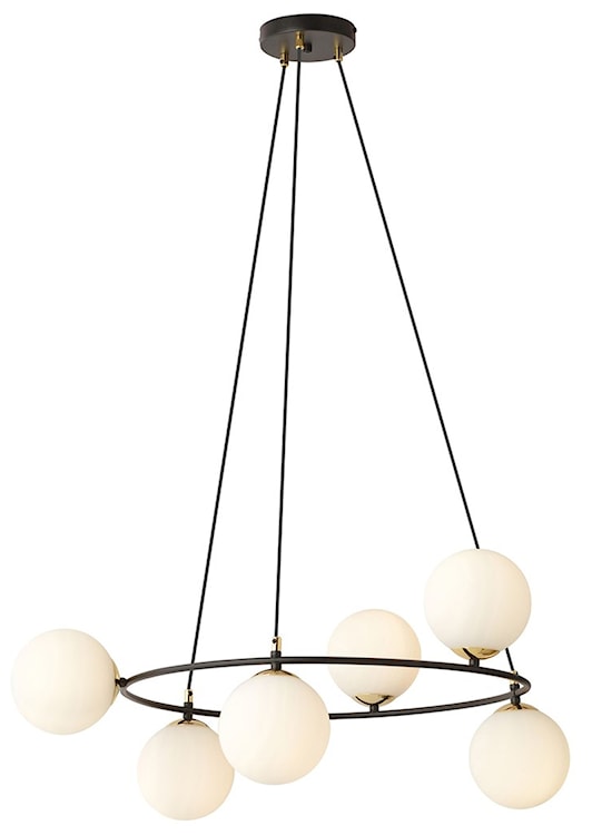 Lampa wisząca Azura czarna z białymi kloszami x6  - zdjęcie 5