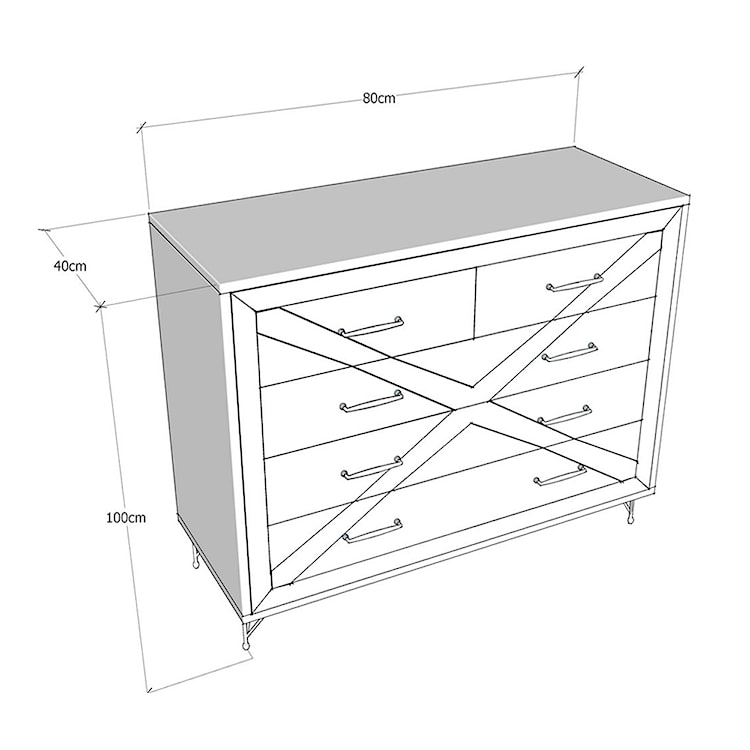 Komoda Halavin 80 cm  - zdjęcie 4