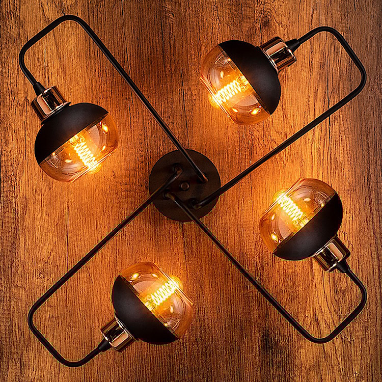 Lampa sufitowa Krisja x4 czarno-miedziana  - zdjęcie 4