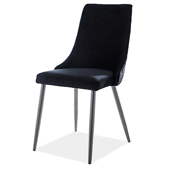 Krzesło tapicerowane Tallin czarne tkanina hydrofobowa