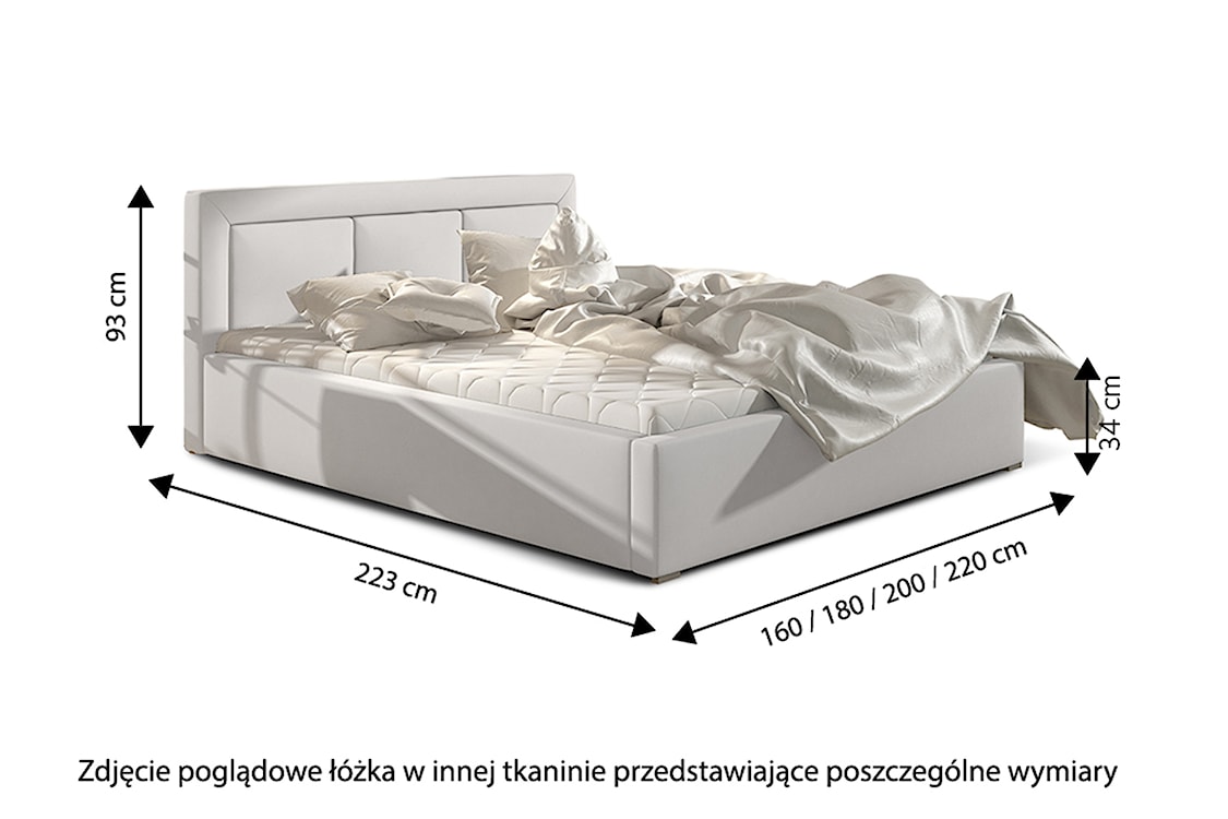 Łóżko tapicerowane Pritoka 140x200 cm z pojemnikiem jasnoszare plecionka  - zdjęcie 4