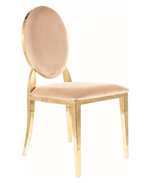 Krzesło tapicerowane Dersevie beżowy velvet/ złoty stelaż  - zdjęcie 9