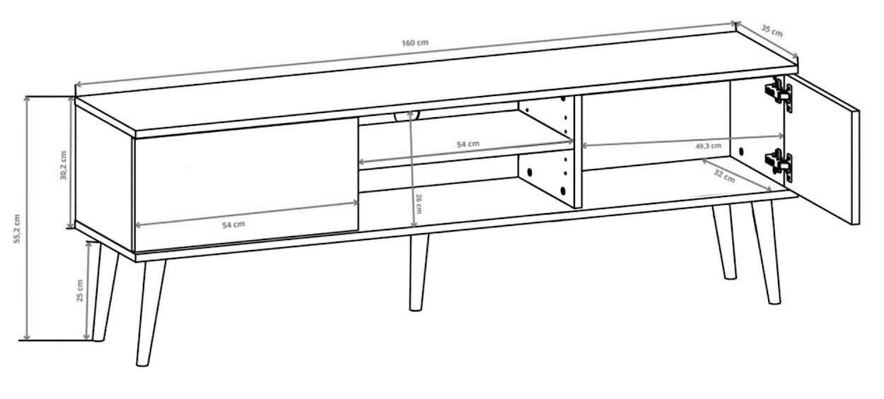 Szafka RTV Damally 160 cm dąb artisan  - zdjęcie 12