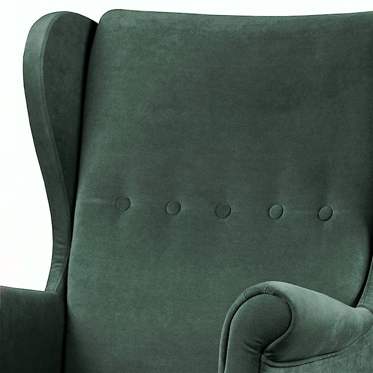 Fotel uszak Malmo butelkowa zieleń w tkaninie Easy Clean na czarnych nóżkach  - zdjęcie 6