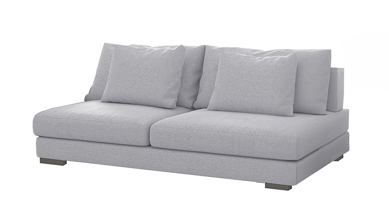 Sofa dwuosobowa Mia jasnoszara plecionka hydrofobowa