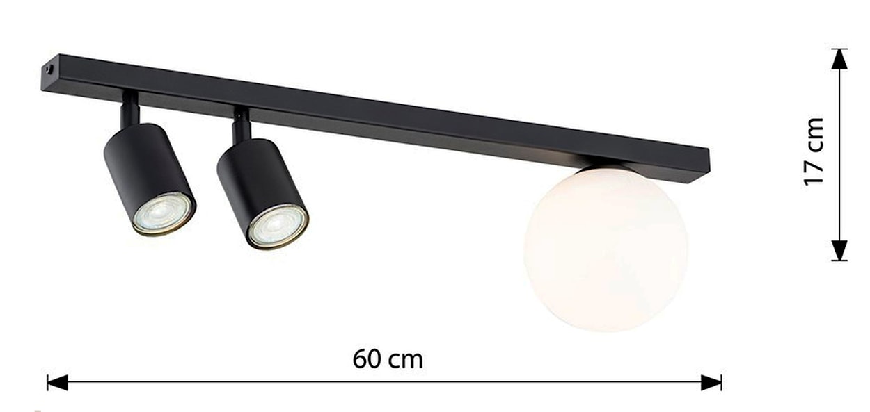 Lampa sufitowa Baster czarna x3  - zdjęcie 7