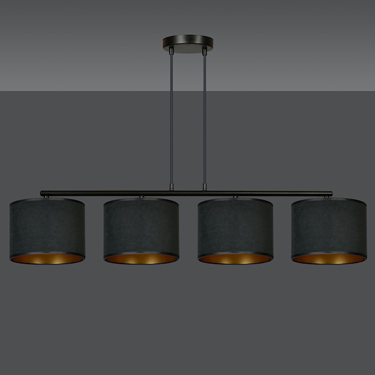 Lampa wisząca Hellid x4 97 cm czarna  - zdjęcie 4