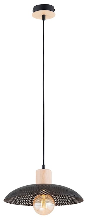 Lampa wisząca Kobe czarna z drewnianymi wstawkami x1  - zdjęcie 6