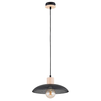 Lampa wisząca Kobe czarna z drewnianymi wstawkami x1