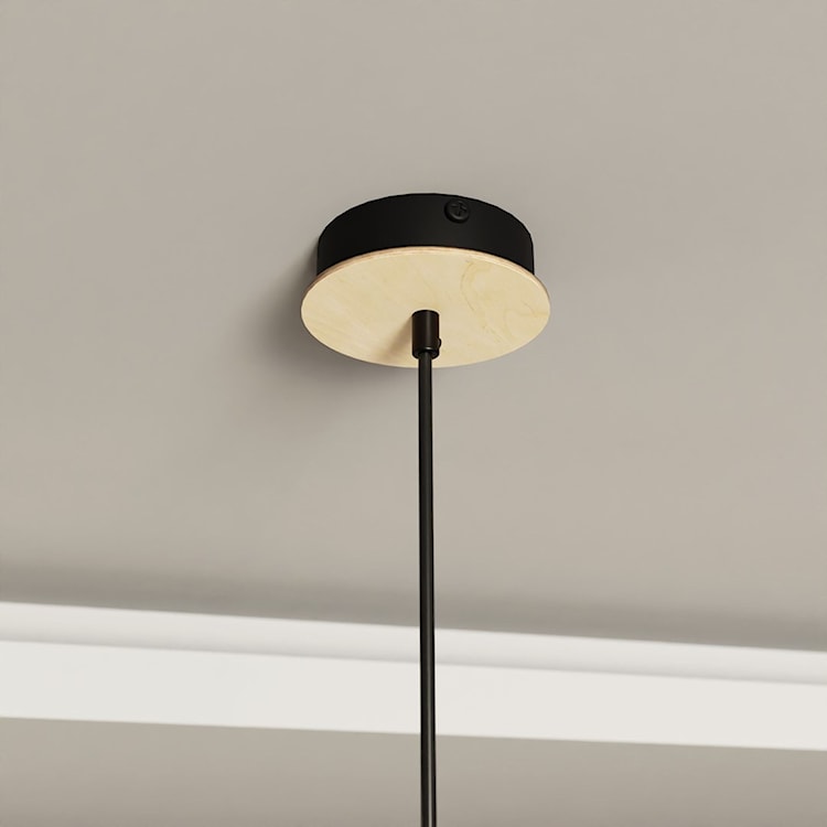 Lampa wisząca Kobe czarna z drewnianymi wstawkami x1  - zdjęcie 5