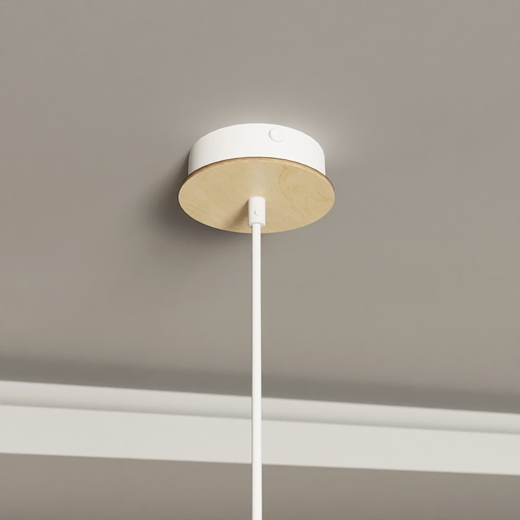 Lampa wisząca Kobe biała z drewnianymi wstawkami x1  - zdjęcie 5