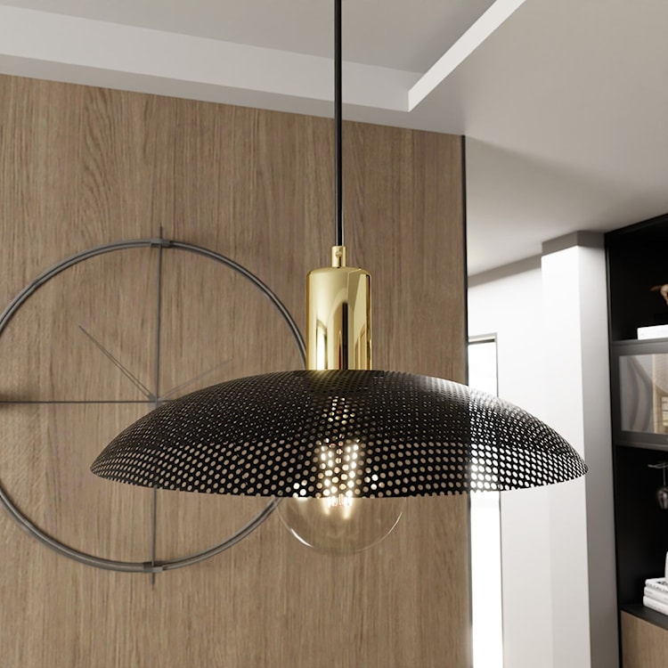 Lampa wisząca Sparitt z ażurowym kloszem czarna/złota x1  - zdjęcie 4