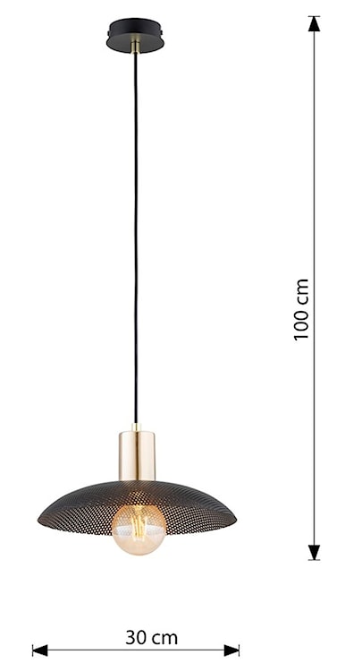 Lampa wisząca Sparitt z ażurowym kloszem czarna/złota x1  - zdjęcie 7