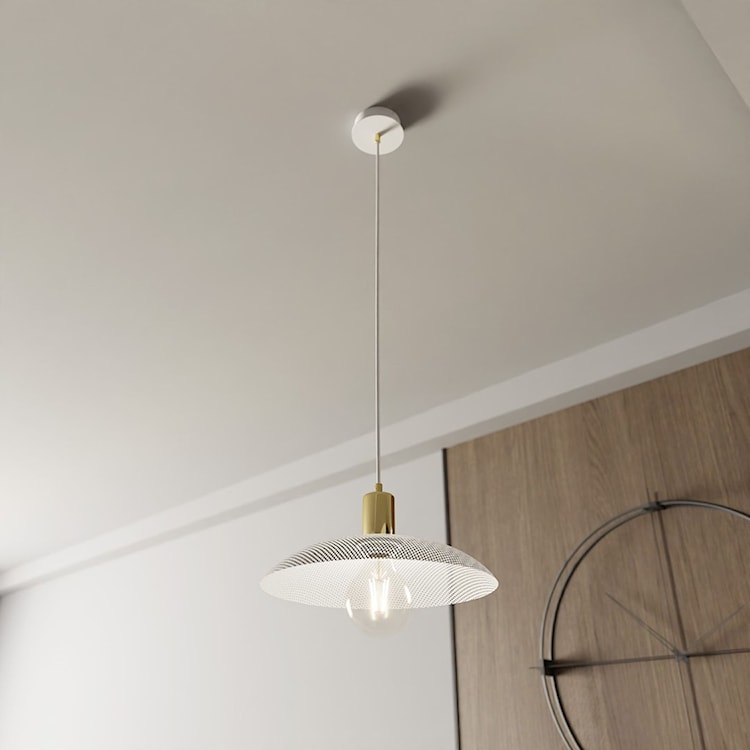 Lampa wisząca Sparitt z ażurowym kloszem biała/złota x1  - zdjęcie 3