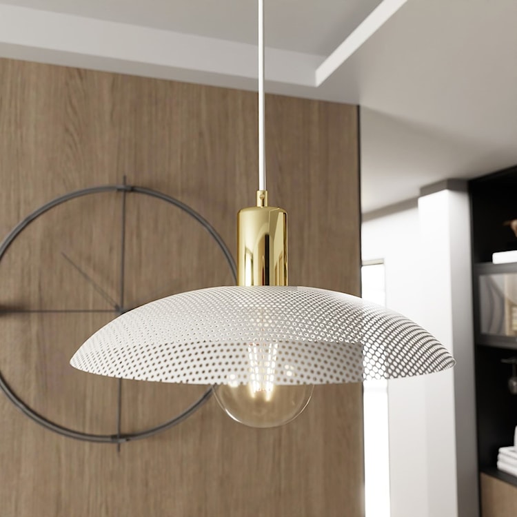 Lampa wisząca Sparitt z ażurowym kloszem biała/złota x1  - zdjęcie 4