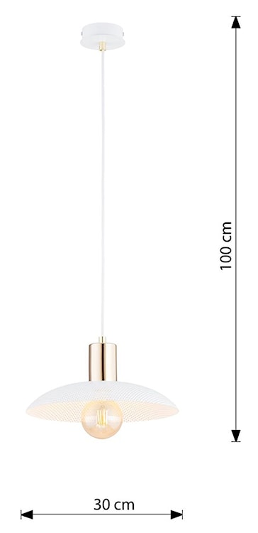 Lampa wisząca Sparitt z ażurowym kloszem biała/złota x1  - zdjęcie 7