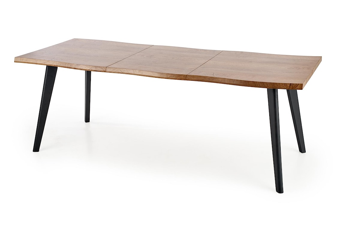 Stół rozkładany Diggory 120-180x80 cm dąb naturalny/czarny  - zdjęcie 7