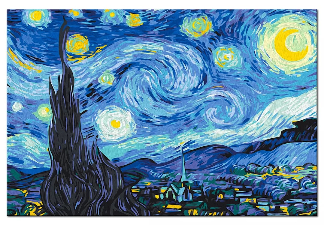 Obraz do malowania po numerach Gwiaździsta noc 60x40 cm  - zdjęcie 3
