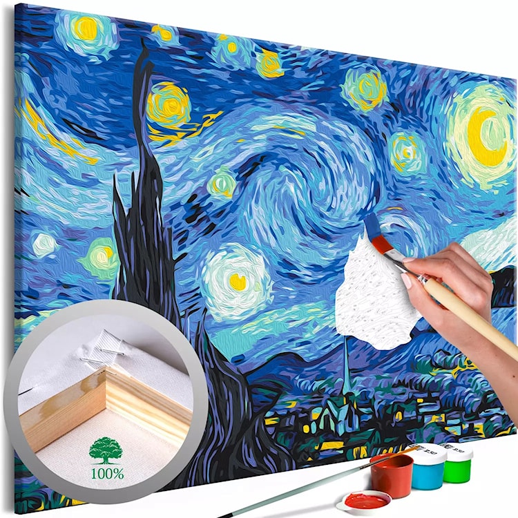 Obraz do malowania po numerach Gwiaździsta noc 60x40 cm  - zdjęcie 4