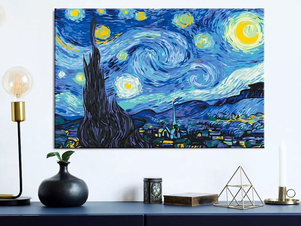 Obraz do malowania po numerach Gwiaździsta noc 60x40 cm  - zdjęcie 2