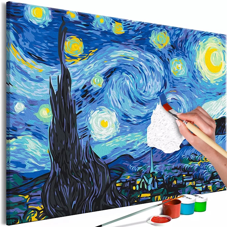 Obraz do malowania po numerach Gwiaździsta noc 60x40 cm  - zdjęcie 5