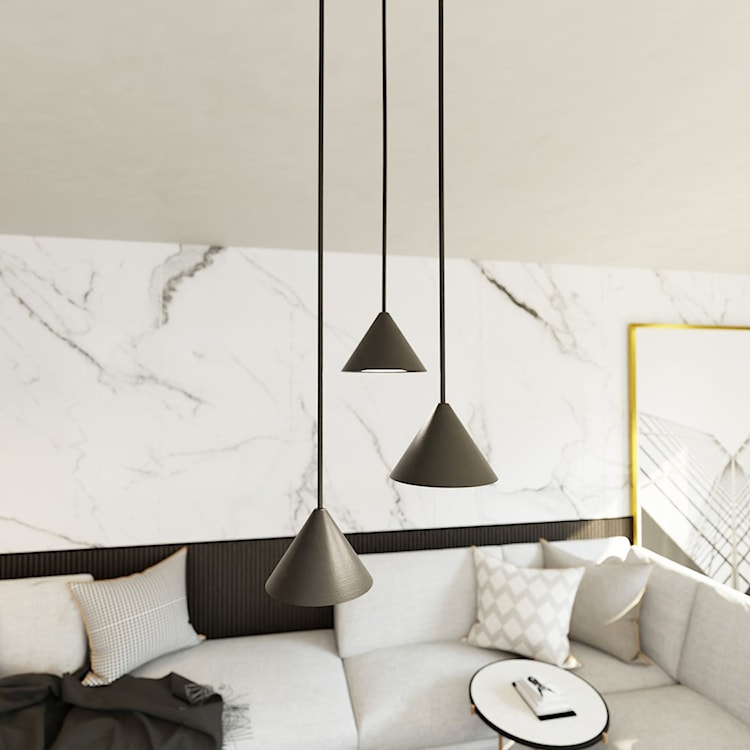 Lampa wisząca Elit Premium czarna na okrągłej podsufitce x3  - zdjęcie 3