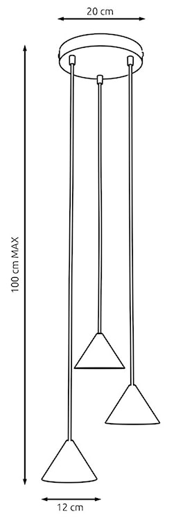 Lampa wisząca Elit Premium czarna na okrągłej podsufitce x3  - zdjęcie 5