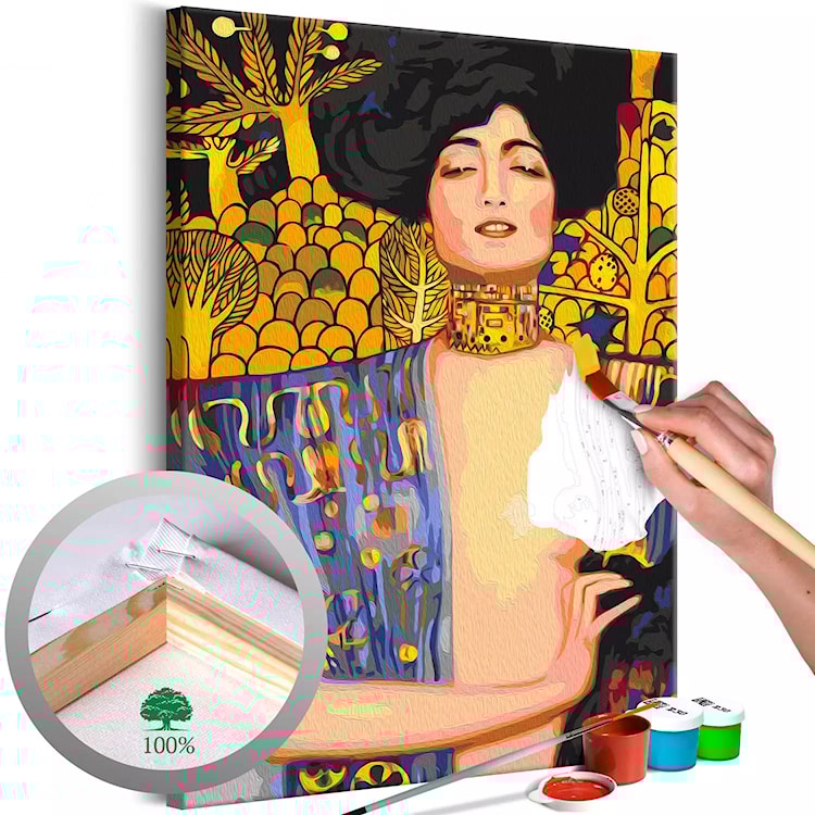 Obraz do malowania po numerach Judyta z głową Holofernesa Gustav Klimt 60x40 cm  - zdjęcie 4