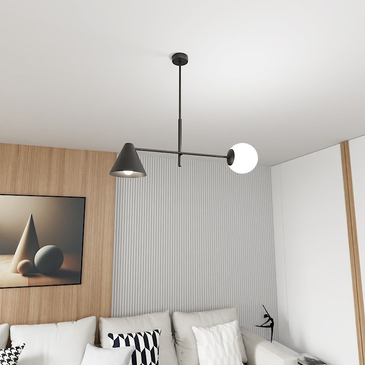 Lampa wisząca Hermesen czarna x2  - zdjęcie 3
