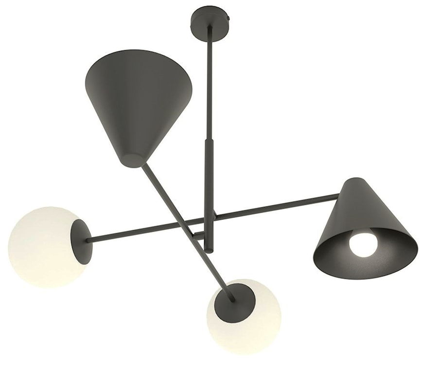 Lampa wisząca Hermesen czarna x4  - zdjęcie 5