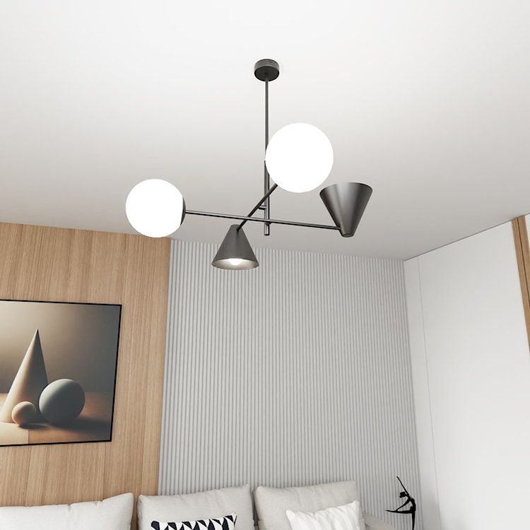 Lampa wisząca Hermesen czarna x4  - zdjęcie 3