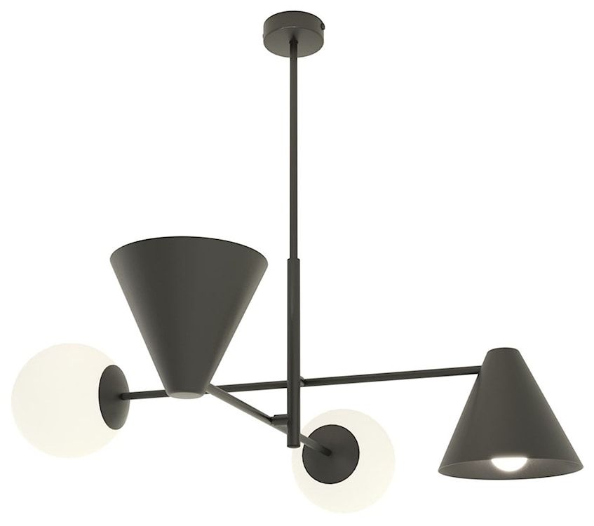 Lampa wisząca Hermesen czarna x4 