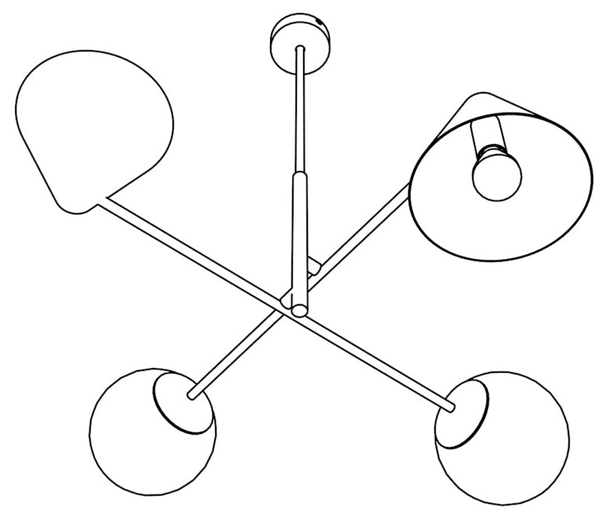 Lampa wisząca Hermesen czarna x4  - zdjęcie 6