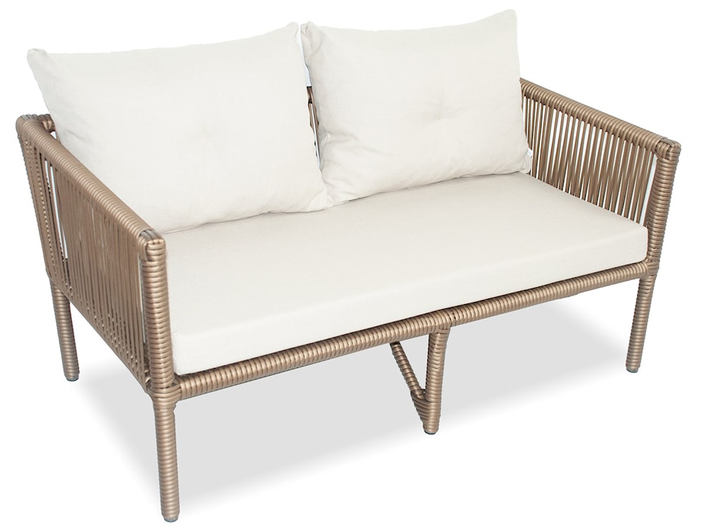 Zestaw mebli ogrodowych Blosset z sofą, dwoma forelami i wysokim stolikiem aluminium brązowy  - zdjęcie 4
