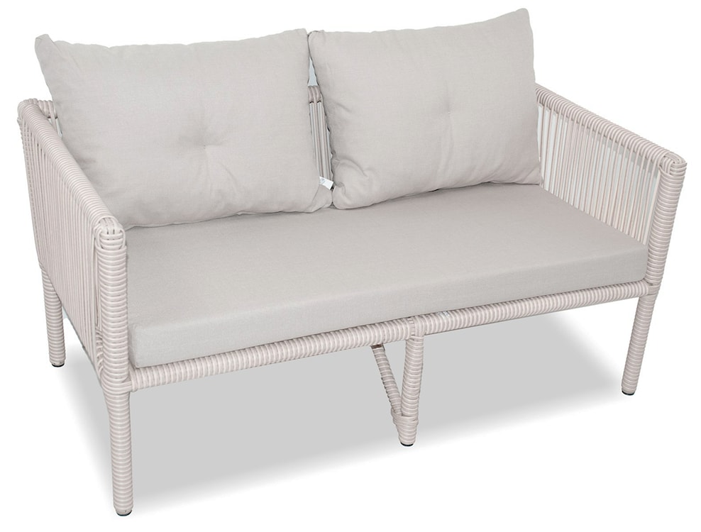 Zestaw mebli ogrodowych Blosset z sofą, dwoma forelami i wysokim stolikiem aluminium kremowy  - zdjęcie 4
