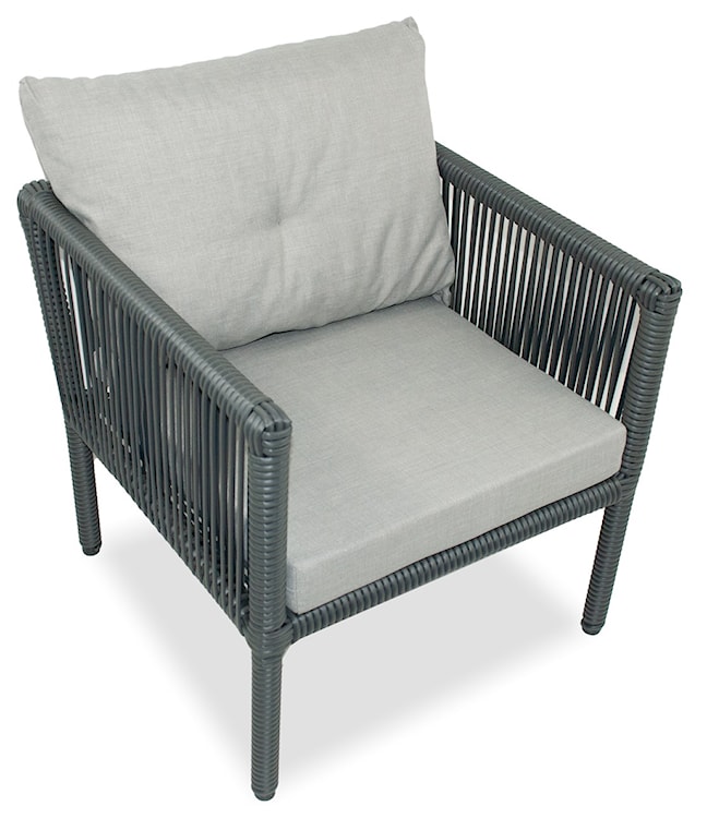 Zestaw mebli ogrodowych Blosset z sofą, dwoma forelami i wysokim stolikiem aluminium ciemnoniebieski  - zdjęcie 3