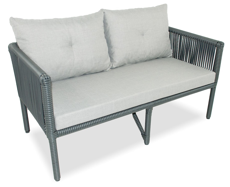 Zestaw mebli ogrodowych Blosset z sofą, dwoma forelami i wysokim stolikiem aluminium ciemnoniebieski  - zdjęcie 4