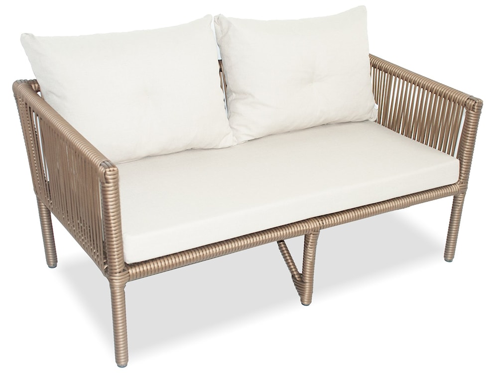 Zestaw mebli ogrodowych Blosset z sofą, dwoma fotelami i stolikiem aluminium brązowy  - zdjęcie 4
