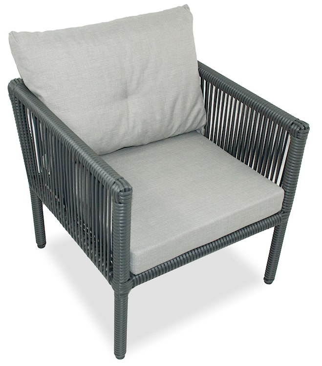 Zestaw mebli ogrodowych Blosset z sofą, dwoma fotelami i stolikiem aluminium ciemnoniebieski  - zdjęcie 2