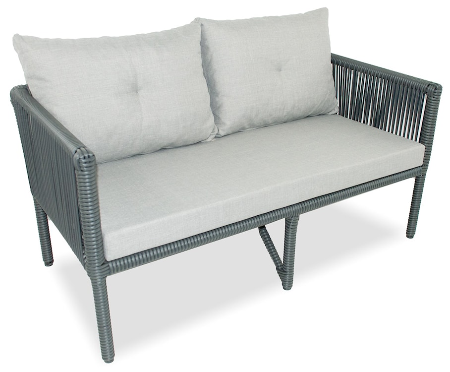 Zestaw mebli ogrodowych Blosset z sofą, dwoma fotelami i stolikiem aluminium ciemnoniebieski  - zdjęcie 4