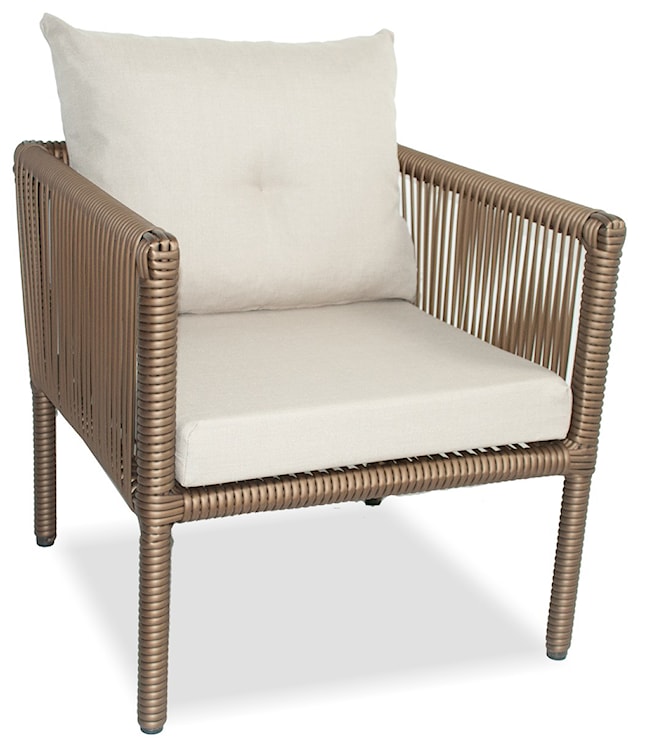 Zestaw mebli ogrodowych Blosset z sofą, dwoma fotelami i stolikiem 100 cm aluminium brązowy  - zdjęcie 2