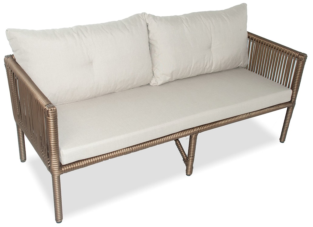 Zestaw mebli ogrodowych Blosset z sofą, dwoma fotelami i stolikiem 100 cm aluminium brązowy  - zdjęcie 4