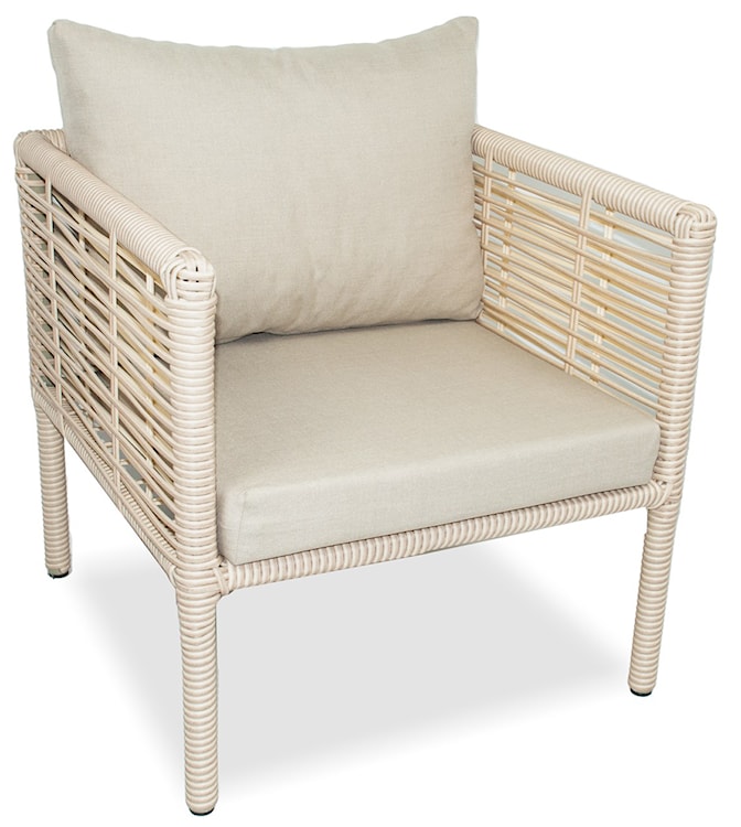 Zestaw mebli ogrodowych Callare z sofą, dwoma fotelami i stolikiem 130 cm aluminium kremowy  - zdjęcie 4