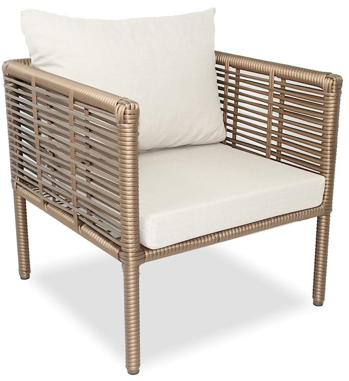 Zestaw mebli ogrodowych Callare z sofą, dwoma fotelami i stolikiem 130 cm aluminium brązowy  - zdjęcie 2