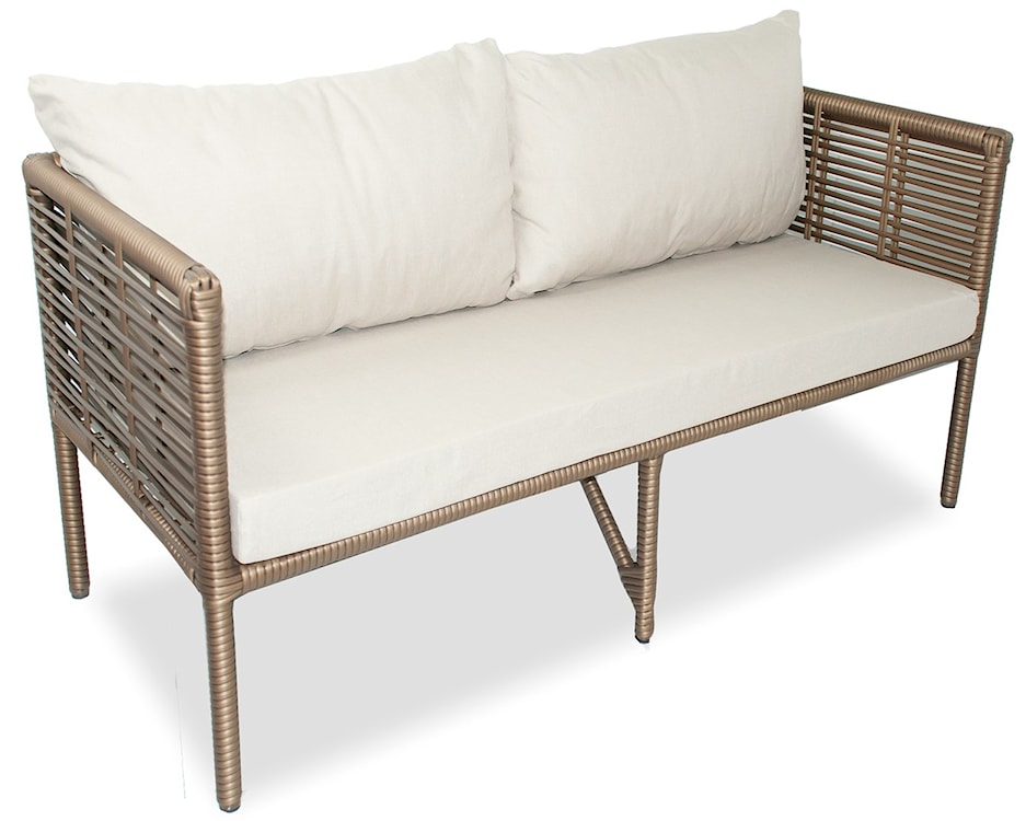 Zestaw mebli ogrodowych Callare z sofą, dwoma fotelami i stolikiem 130 cm aluminium brązowy  - zdjęcie 4