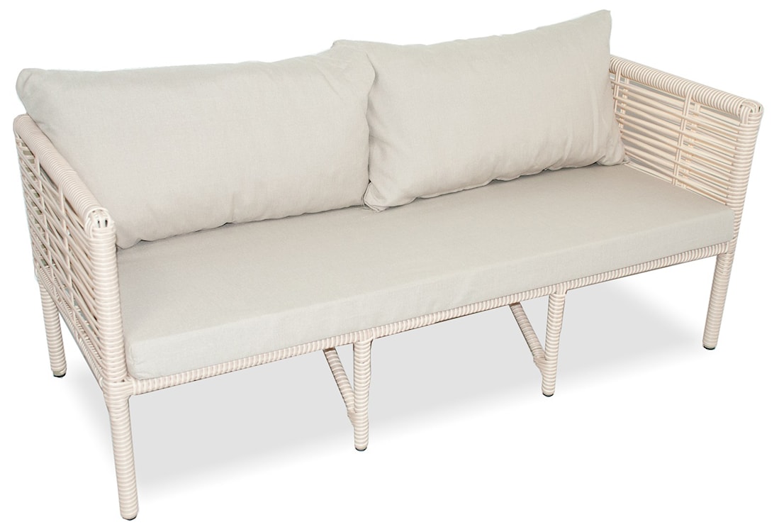Zestaw mebli ogrodowych Callare z sofą, dwoma fotelami i stolikiem 160 cm aluminium kremowy  - zdjęcie 2